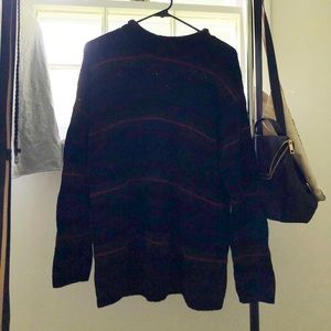 VINTAGE STRIPPED HIGH NECK SWEATER